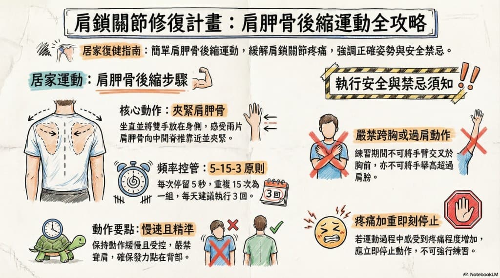 肩鎖關節疼痛居家肩胛骨後縮運動指南