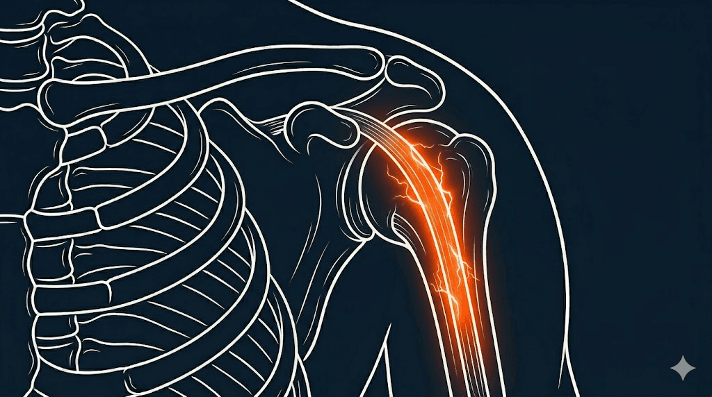 肱二頭肌長頭肌腱炎衛教示意圖