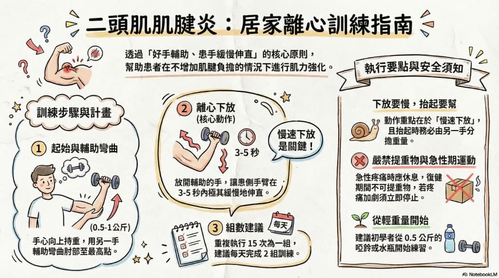 二頭肌肌腱炎居家離心訓練運動指南