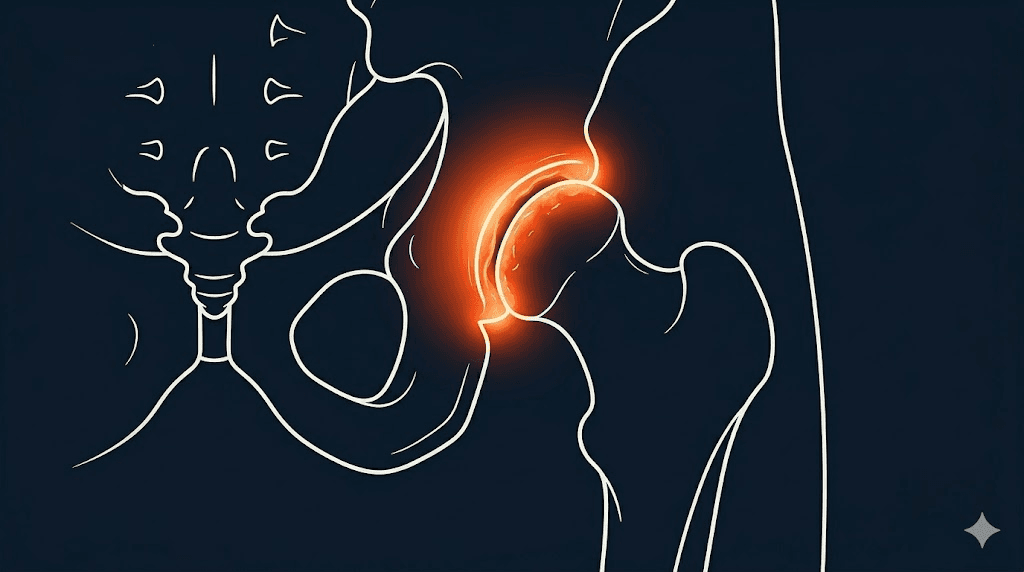 髖關節退化性關節炎衛教示意圖