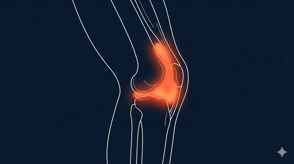 膝關節積液衛教示意圖