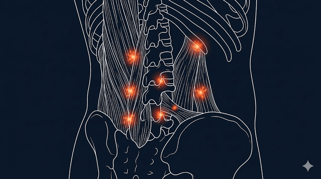 下背肌筋膜疼痛衛教示意圖