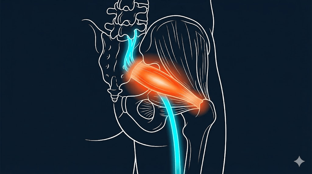 梨狀肌症候群衛教示意圖