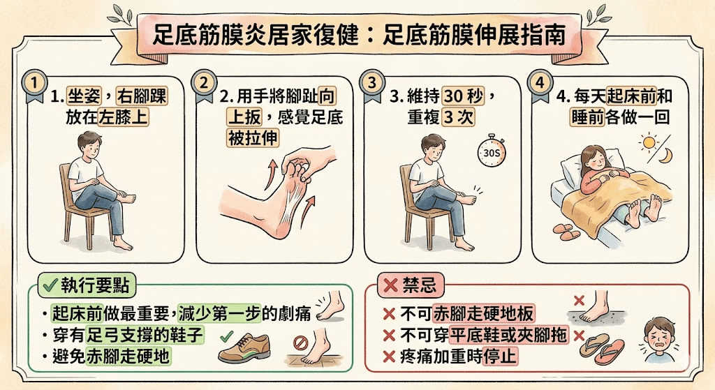足底筋膜炎居家足底筋膜伸展復健指南