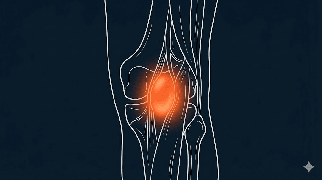 膕窩囊腫衛教示意圖