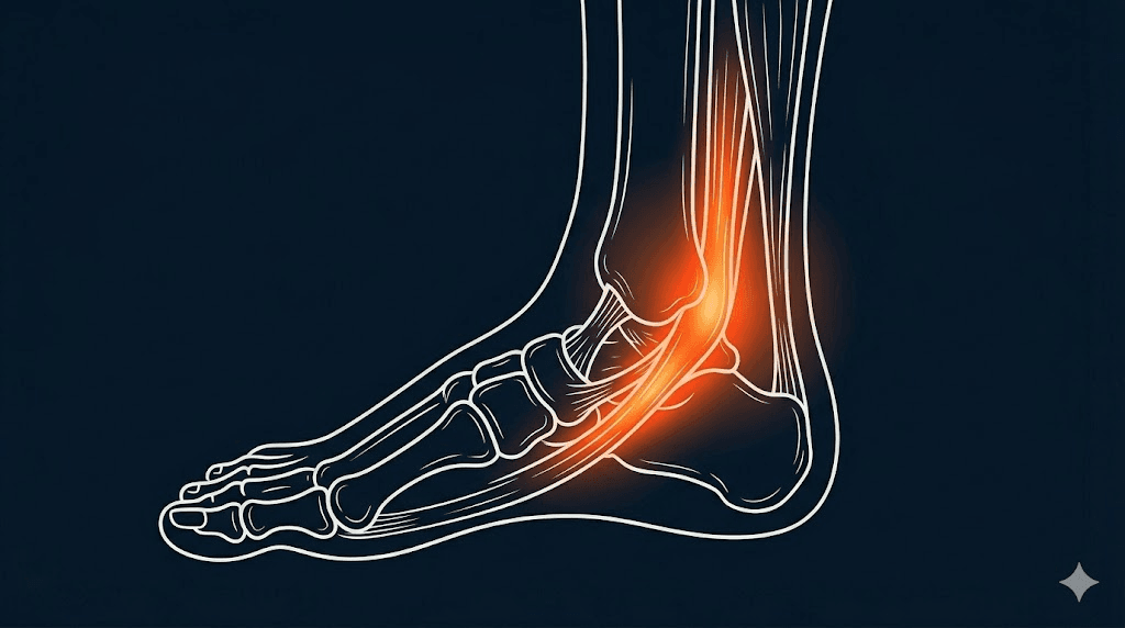 脛後肌腱炎衛教示意圖