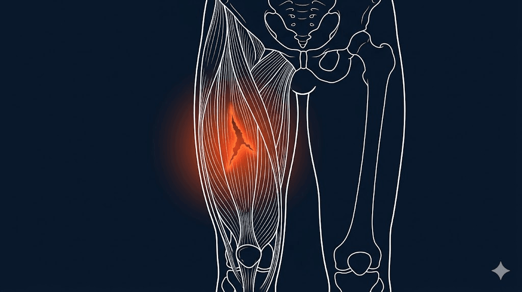 股直肌拉傷衛教示意圖