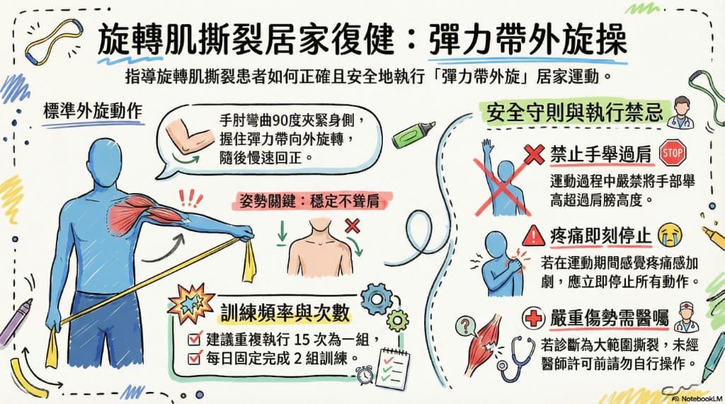 旋轉肌撕裂居家彈力帶外旋運動指南