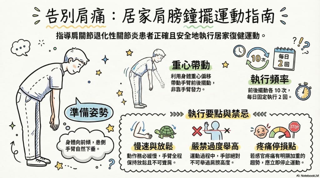 肩關節退化居家肩膀鐘擺運動指南