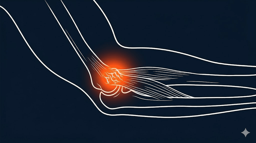 網球肘衛教示意圖