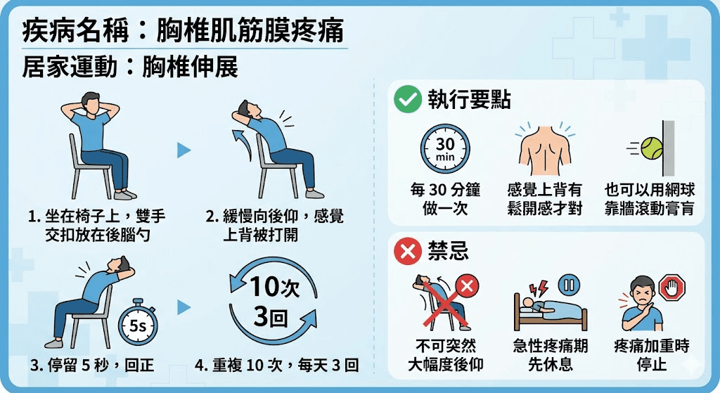 胸椎肌筋膜疼痛居家胸椎伸展運動指南