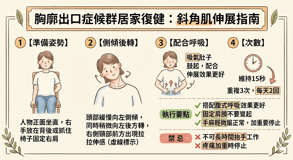 胸廓出口症候群居家斜角肌伸展復健指南