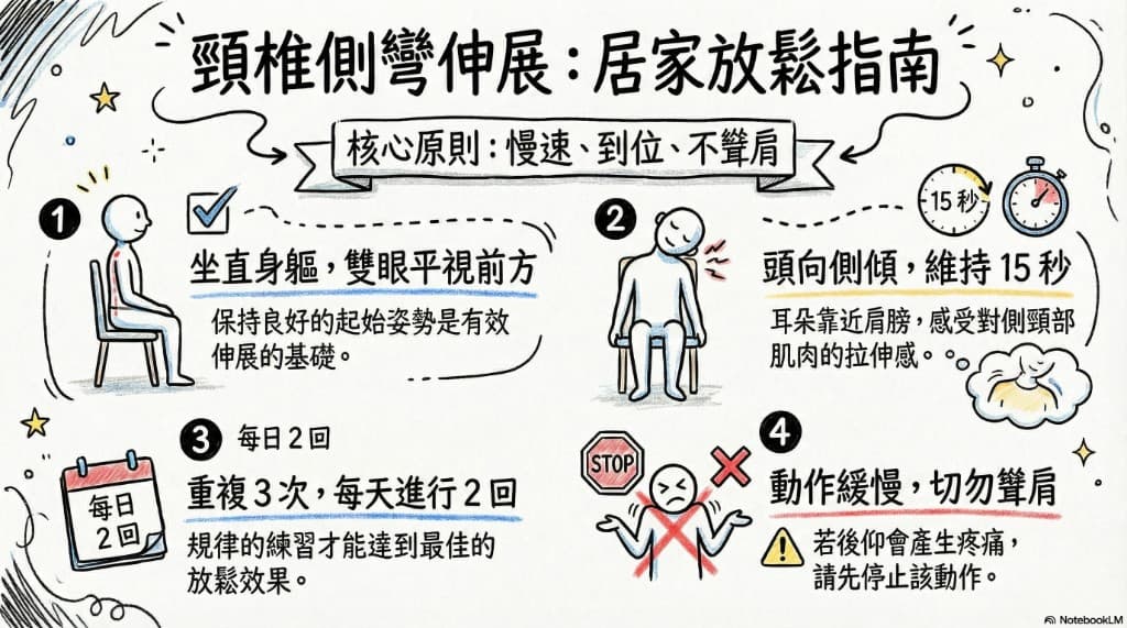 頸椎小面關節炎居家頸椎側彎伸展運動指南