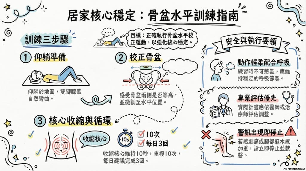 腰椎脊椎側彎 居家核心穩定:骨盆水平訓練|新竹復健科吳浩瑋醫師|PRP增生治療