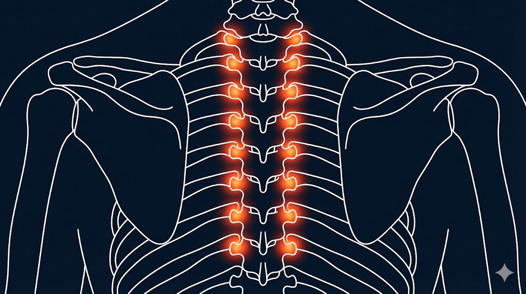 胸椎小面關節炎衛教示意圖