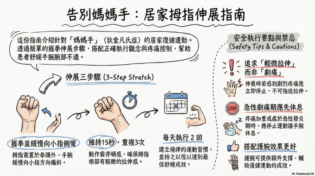 媽媽手居家拇指伸展運動指南